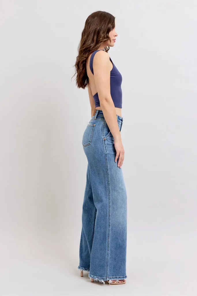 Judy Blue Jeans Rétro à Taille Haute et Coupe Large