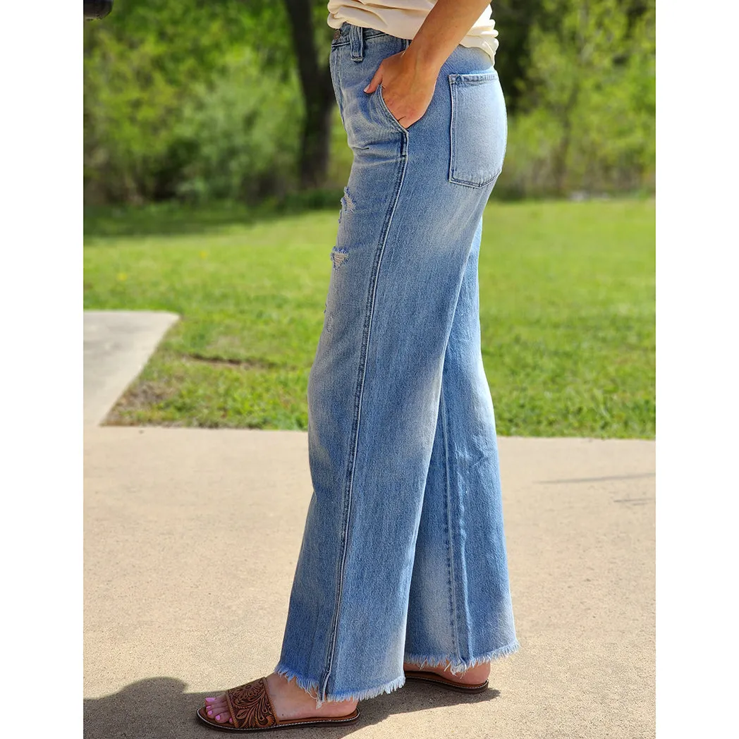 KanCan Louise Ultra Haute Taille Denim Lavage Moyen Années 90