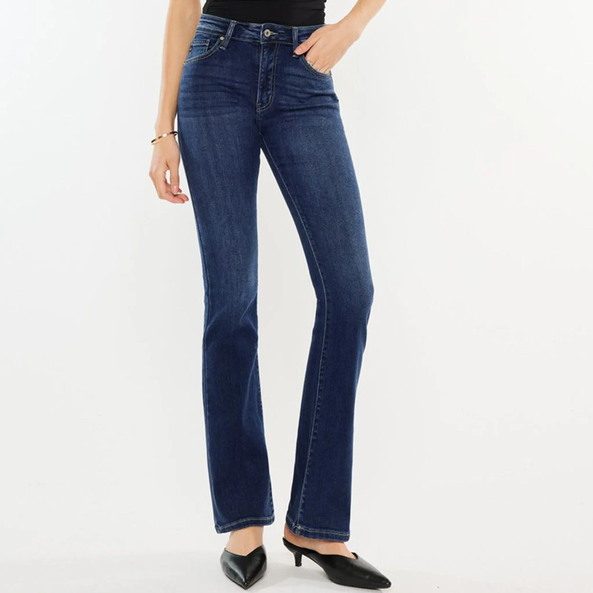 KanCan Femme Boot Cut Élevé et Sombre