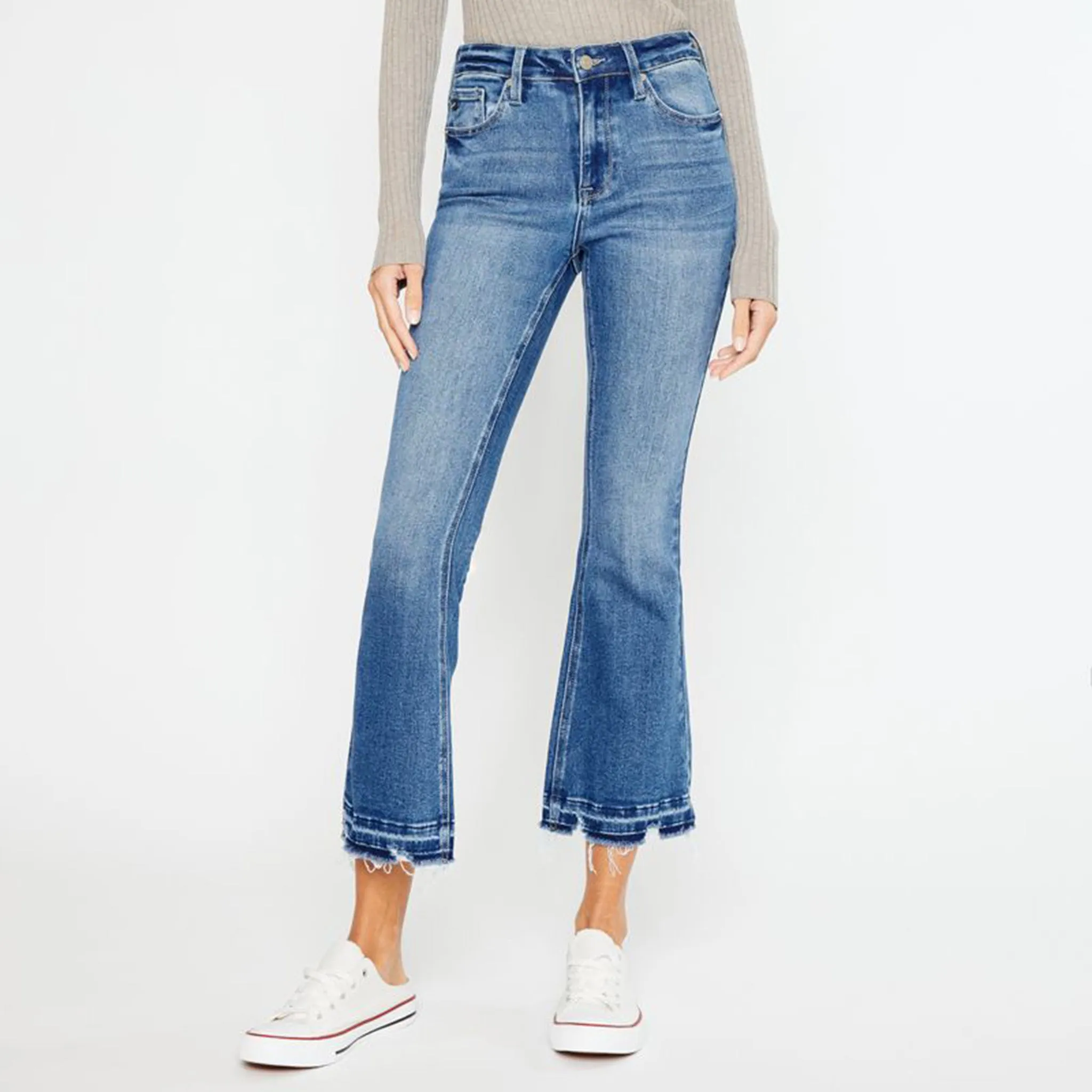 Jean taille haute court pour femme KanCan