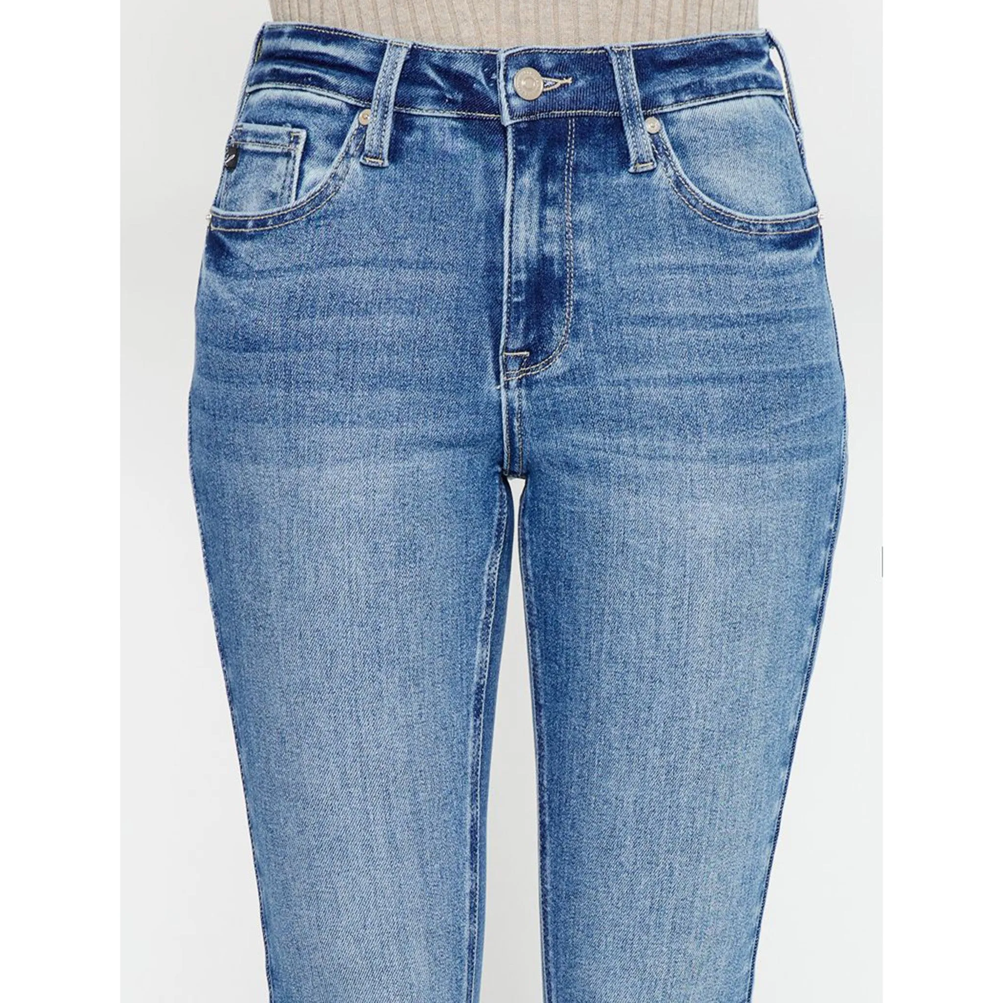 Jean taille haute court pour femme KanCan