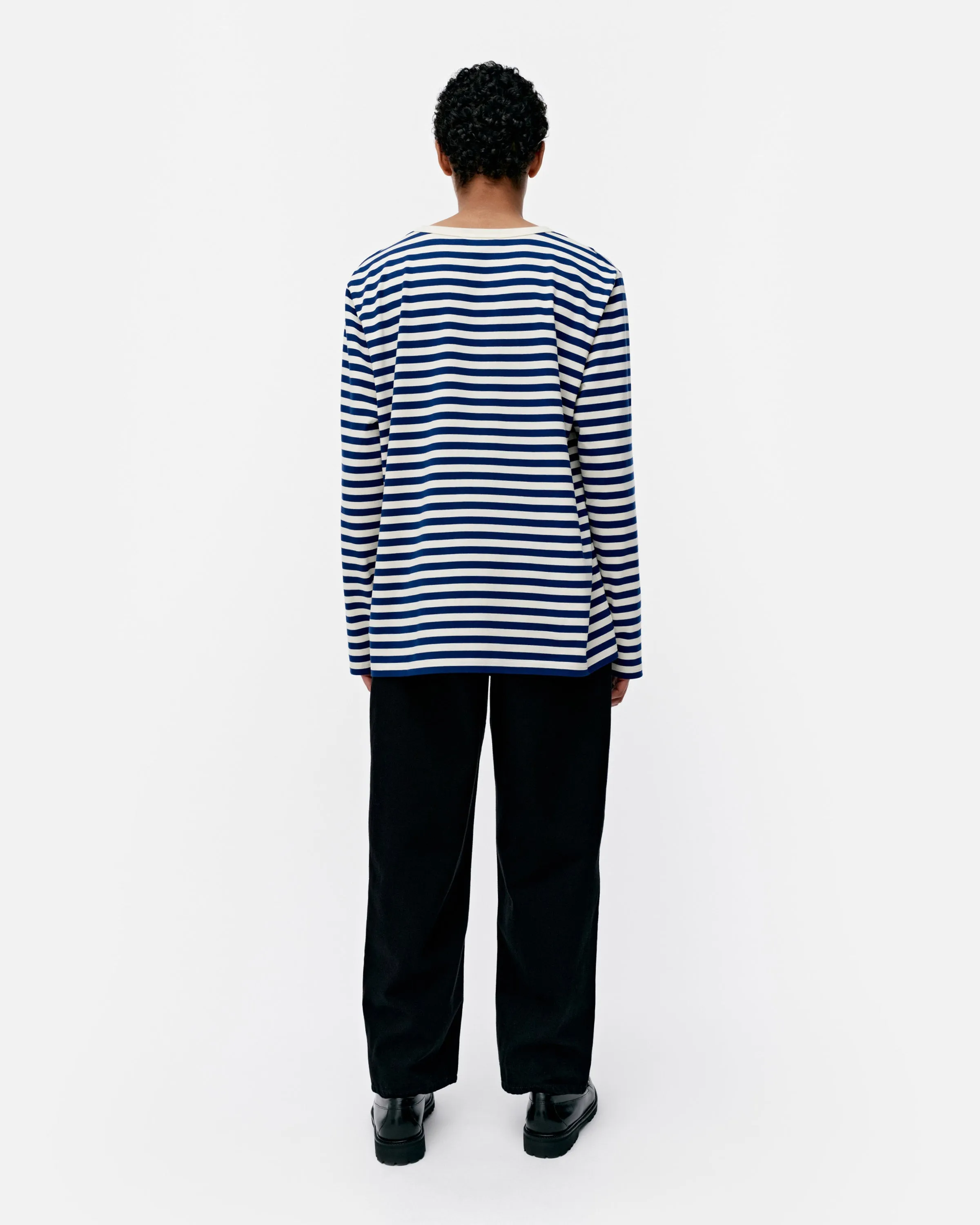 T-shirt unisexe à manches longues Kioski Tasaraita Unikko 71cm Vêtements_Marimekko