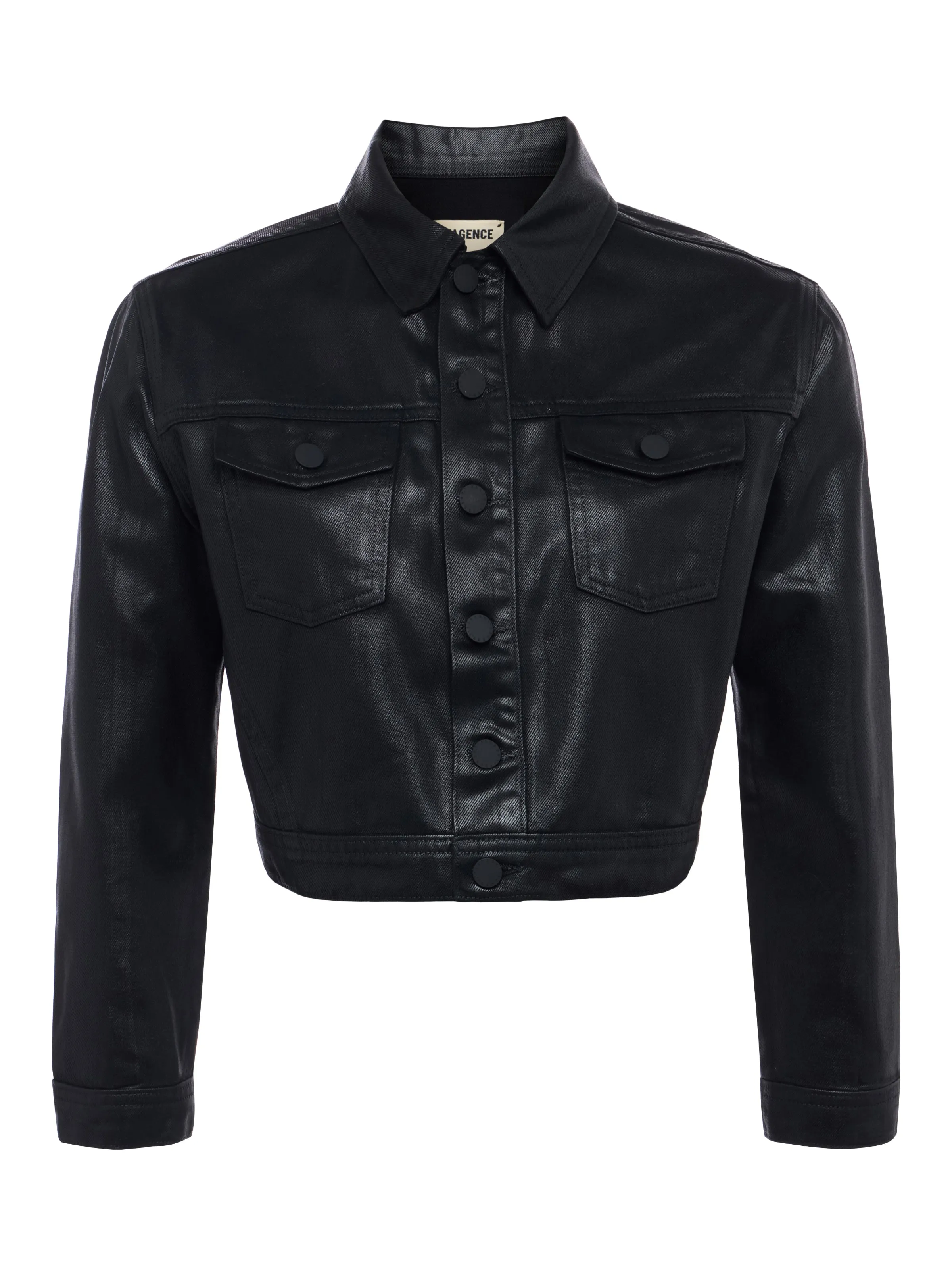 Veste en denim Koda enduite et raccourcie