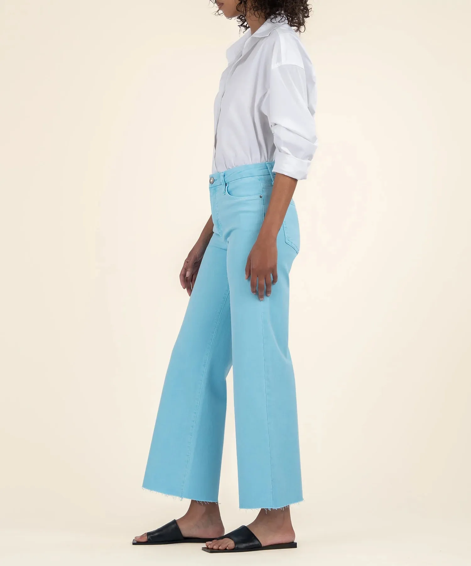 Kut From the Kloth Meg Jeans à Taille Haute et Jambes Évasées - Bleu Capri