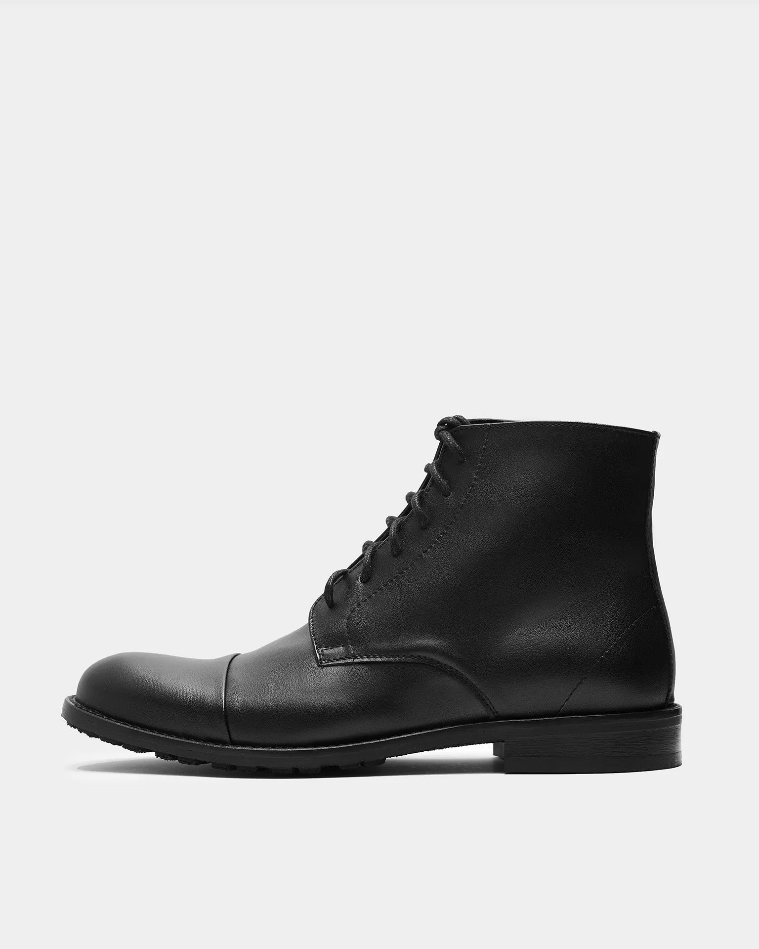 Bottes vegan en similicuir à lacets pour homme | Noir