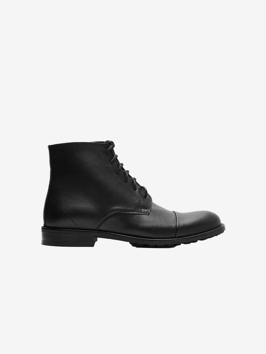 Bottes vegan en similicuir à lacets pour homme | Noir