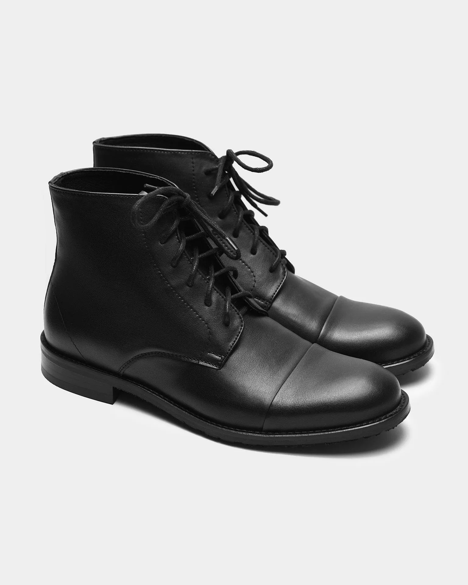 Bottes vegan en similicuir à lacets pour homme | Noir