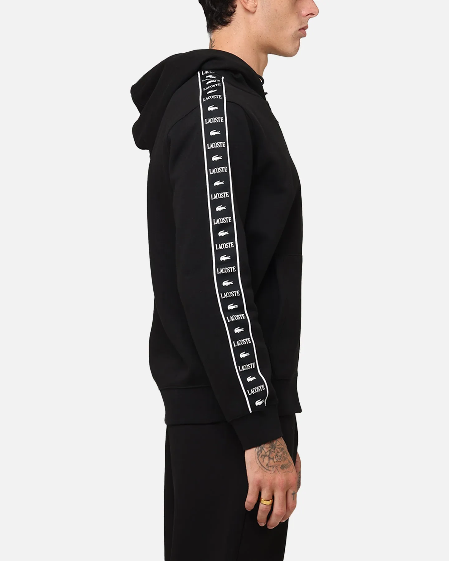 Pull à capuche Lacoste 23 Tape Noir