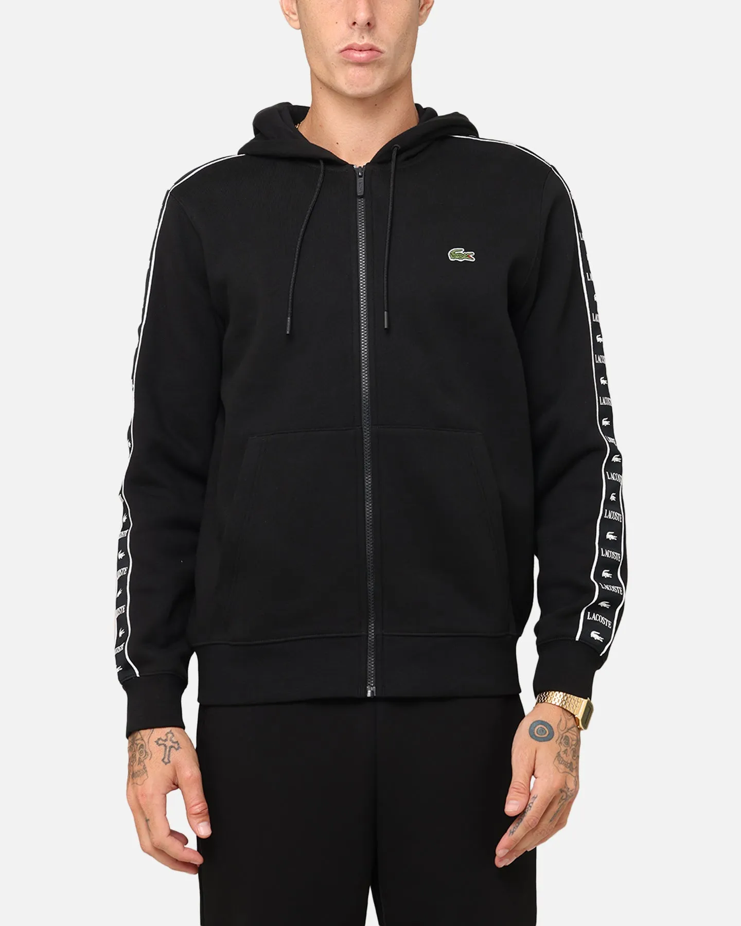 Pull à capuche Lacoste 23 Tape Noir