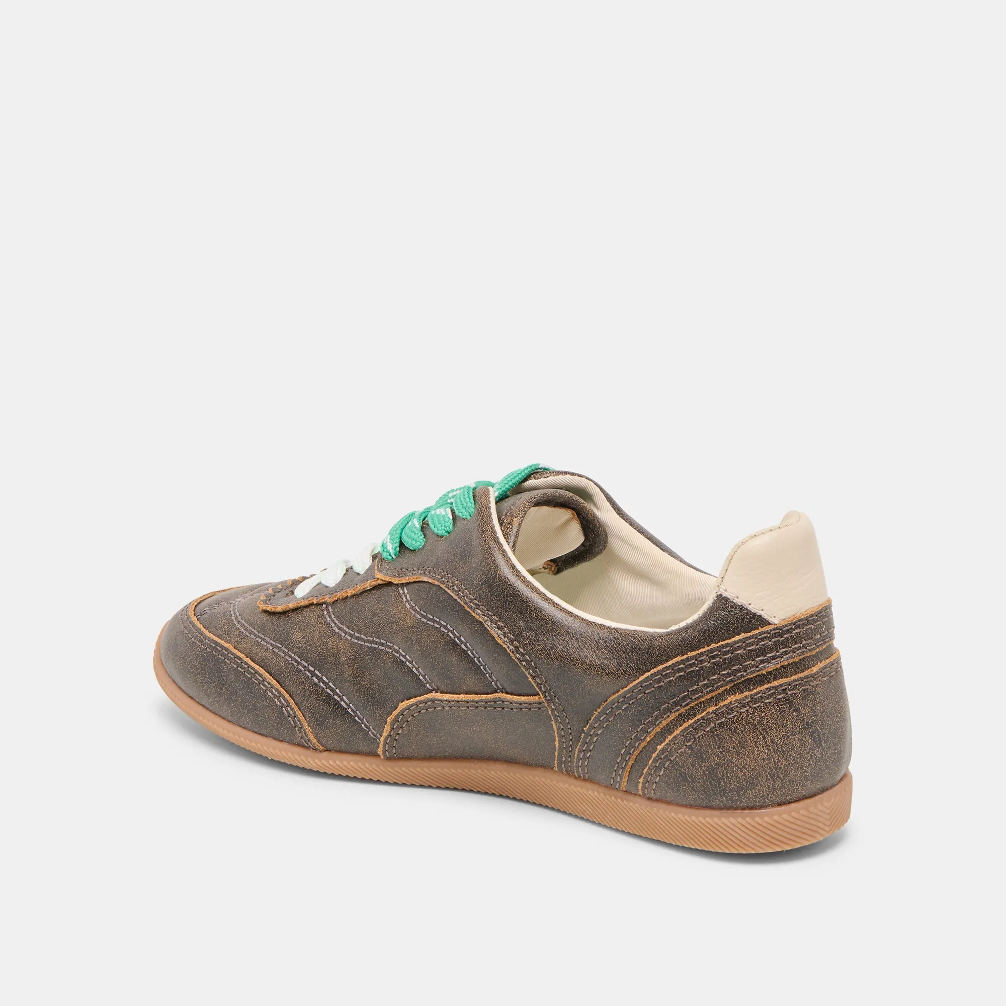 LAINI SNEAKERS CUIR BRUN DÉLABRÉ