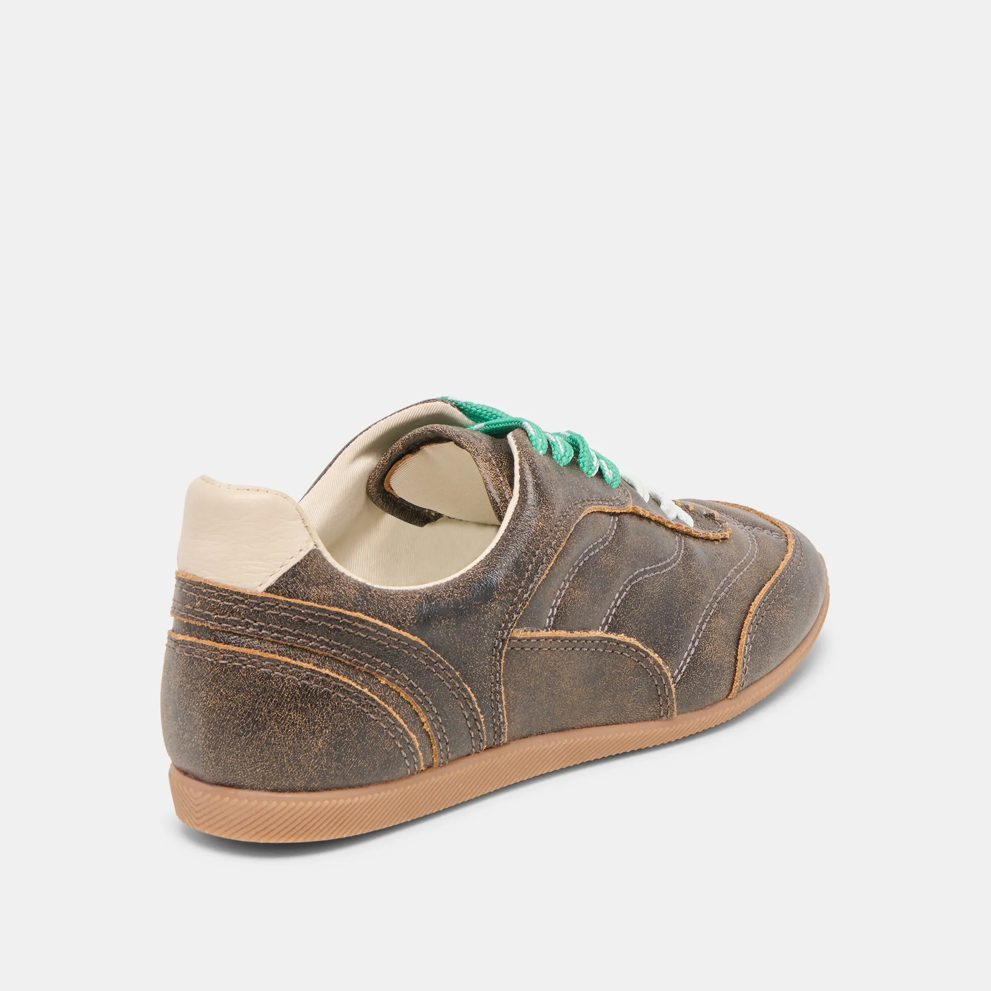 LAINI SNEAKERS CUIR BRUN DÉLABRÉ