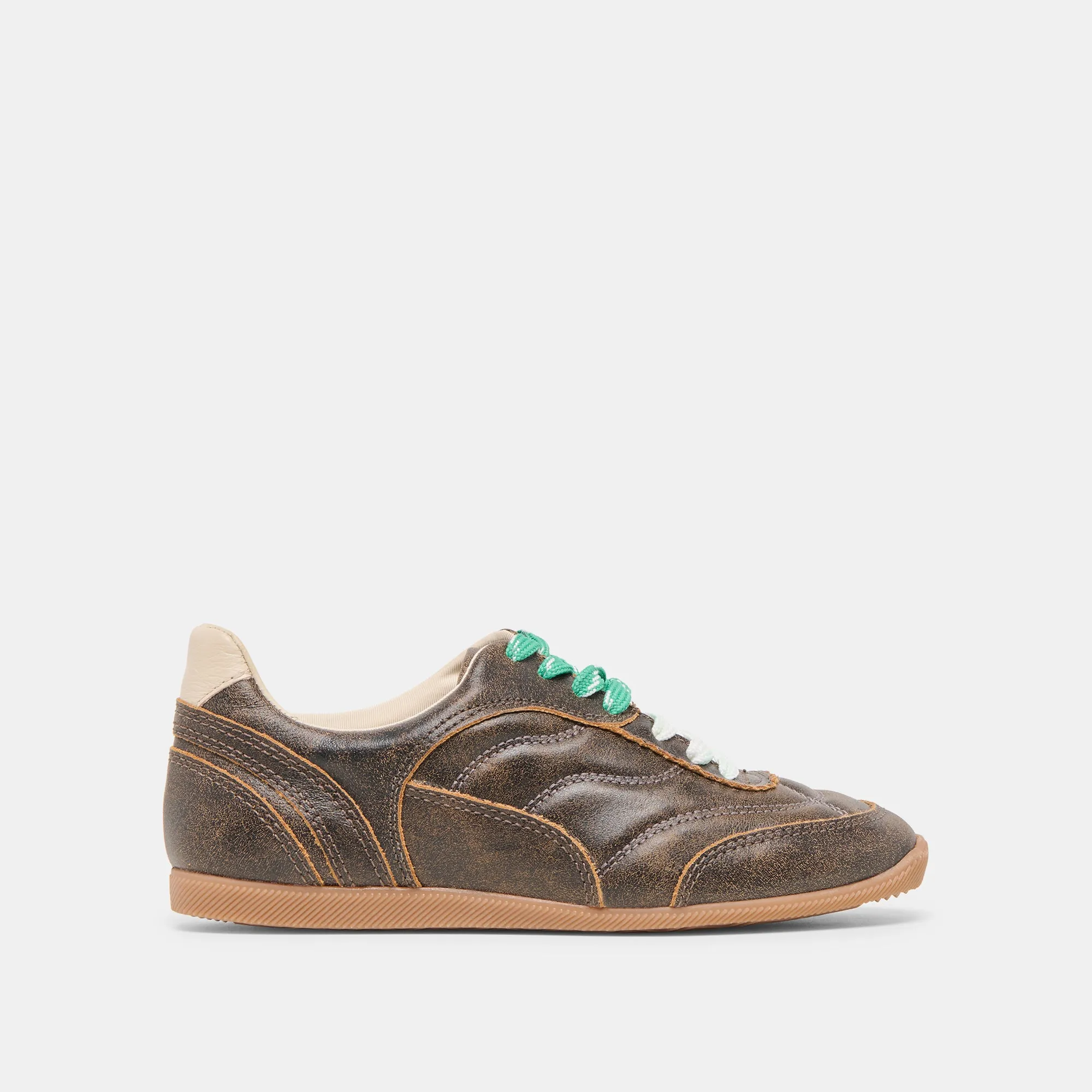 LAINI SNEAKERS CUIR BRUN DÉLABRÉ
