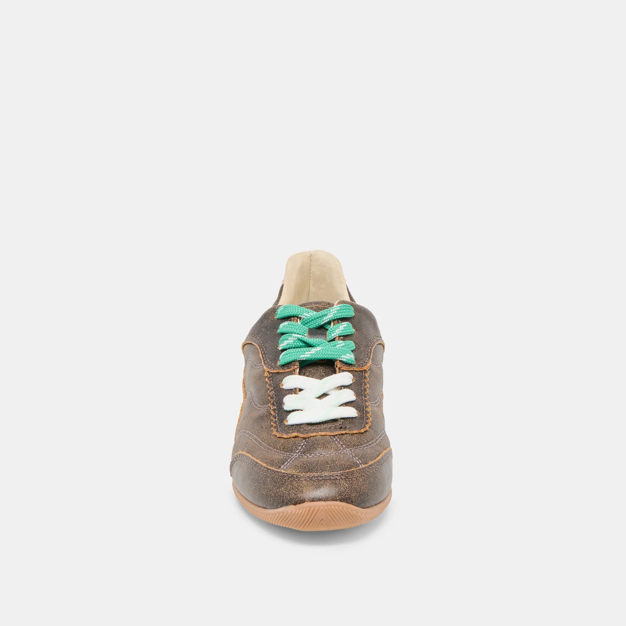 LAINI SNEAKERS CUIR BRUN DÉLABRÉ