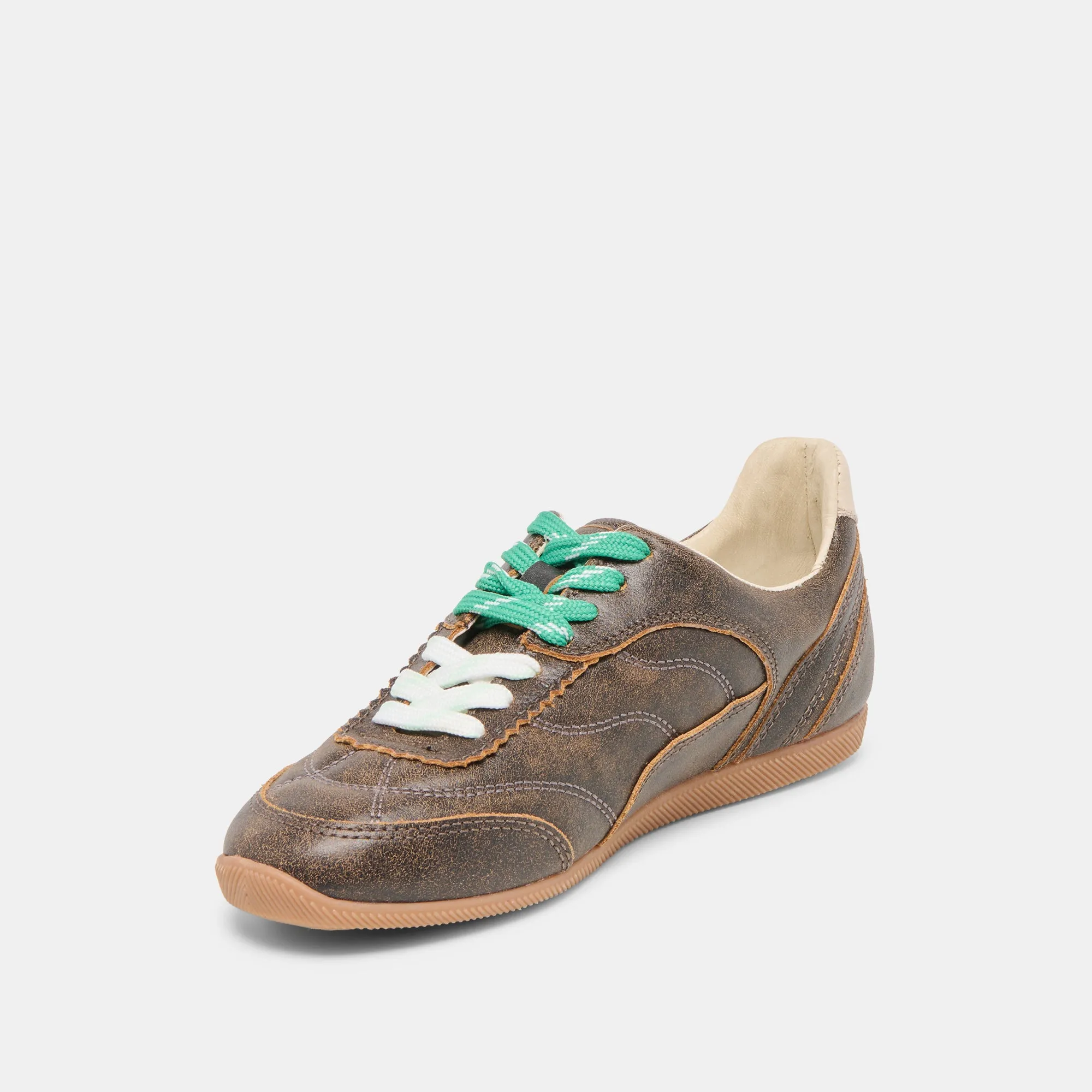 LAINI SNEAKERS CUIR BRUN DÉLABRÉ