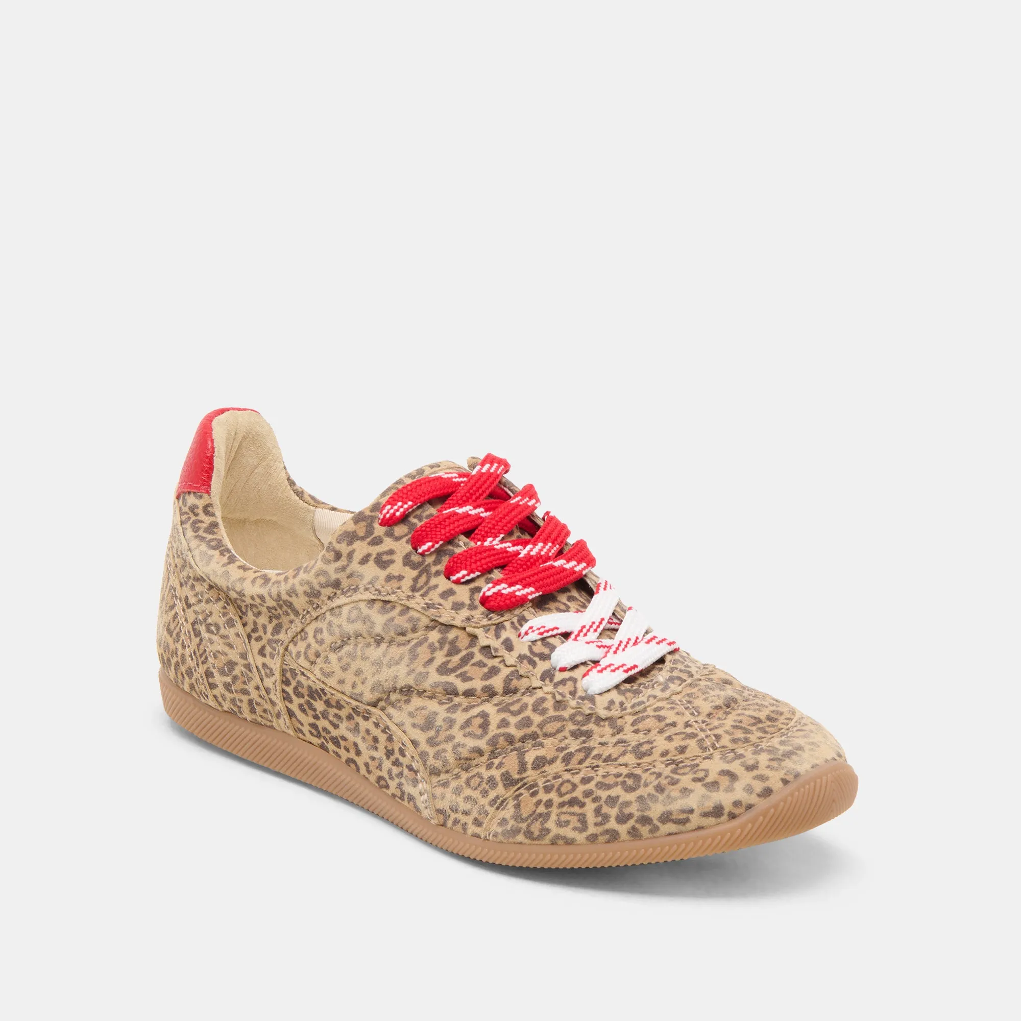 LAINI SNEAKERS TAN IMPRIMÉ LÉOPARD EN DAIM