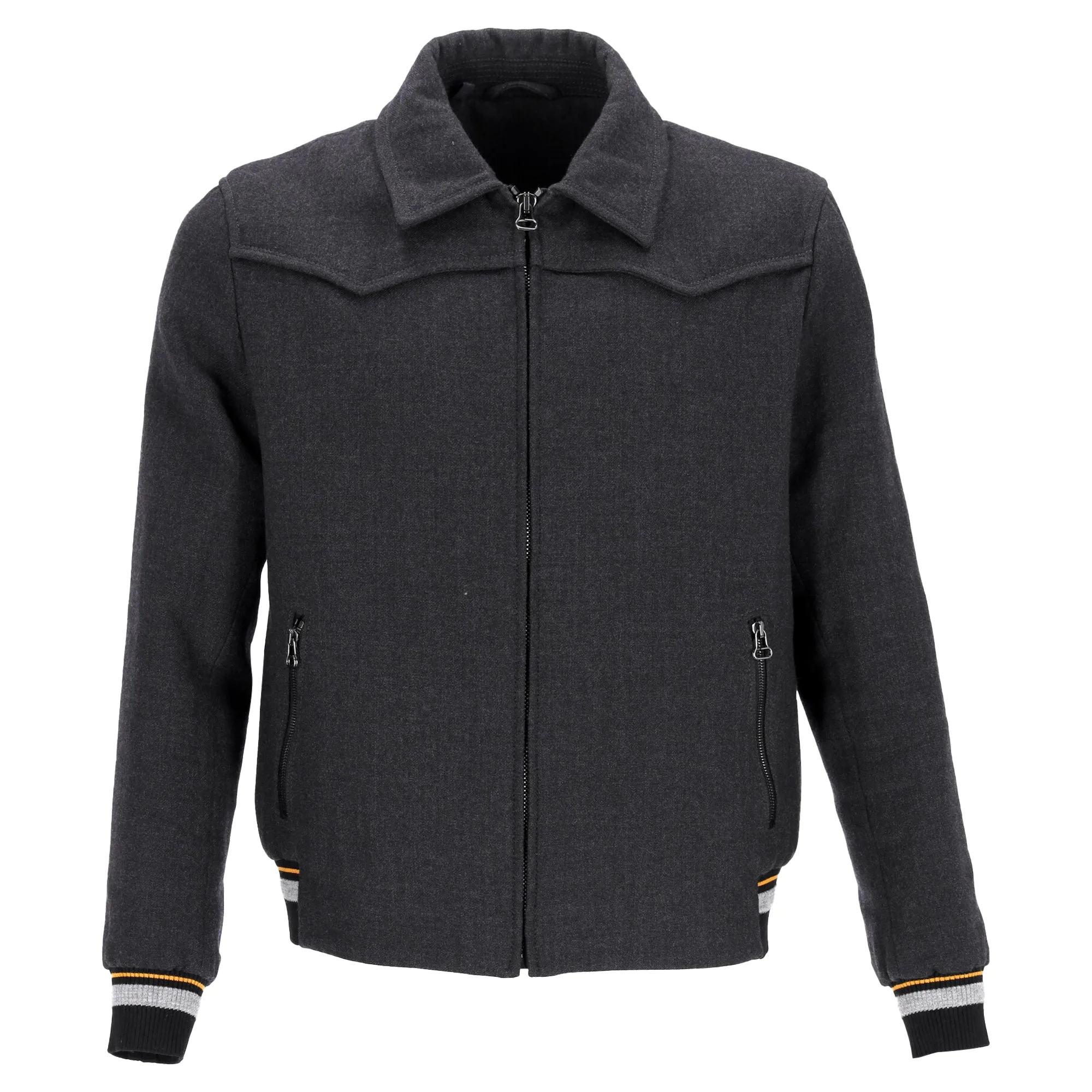 Veste bomber à zip Lanvin en laine grise