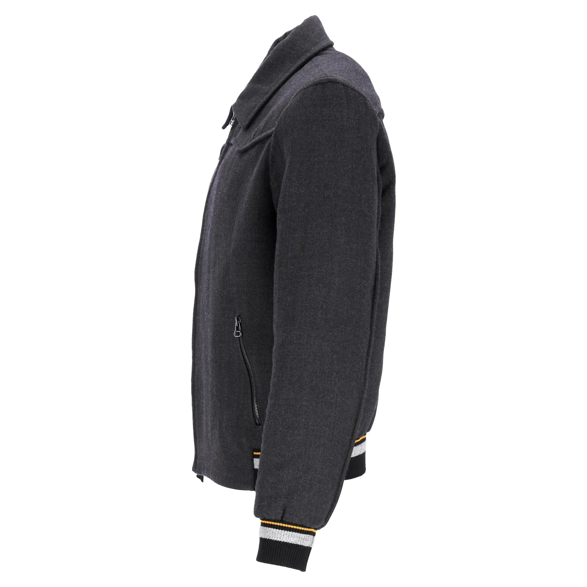 Veste bomber à zip Lanvin en laine grise