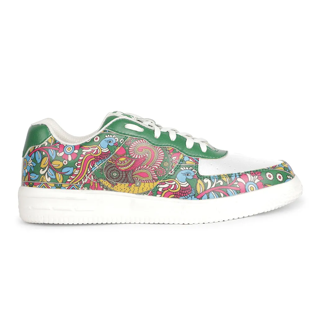 Baskets décontractées Liberty Leap7x Lacing White Kalamkari imprimées pour hommes MJH-M01