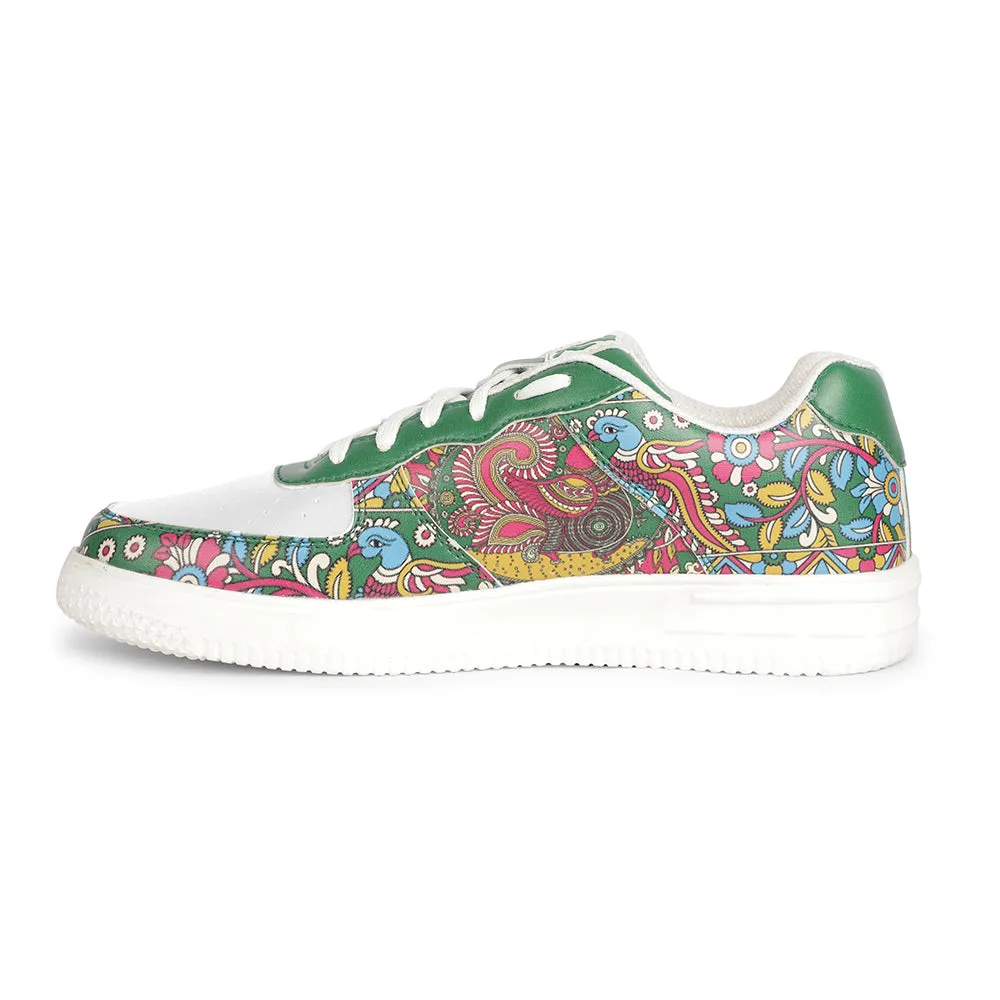 Baskets décontractées Liberty Leap7x Lacing White Kalamkari imprimées pour hommes MJH-M01
