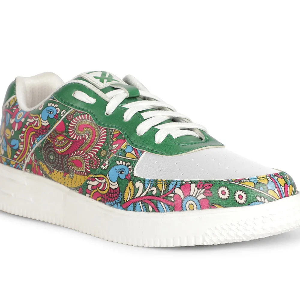 Baskets décontractées Liberty Leap7x Lacing White Kalamkari imprimées pour hommes MJH-M01