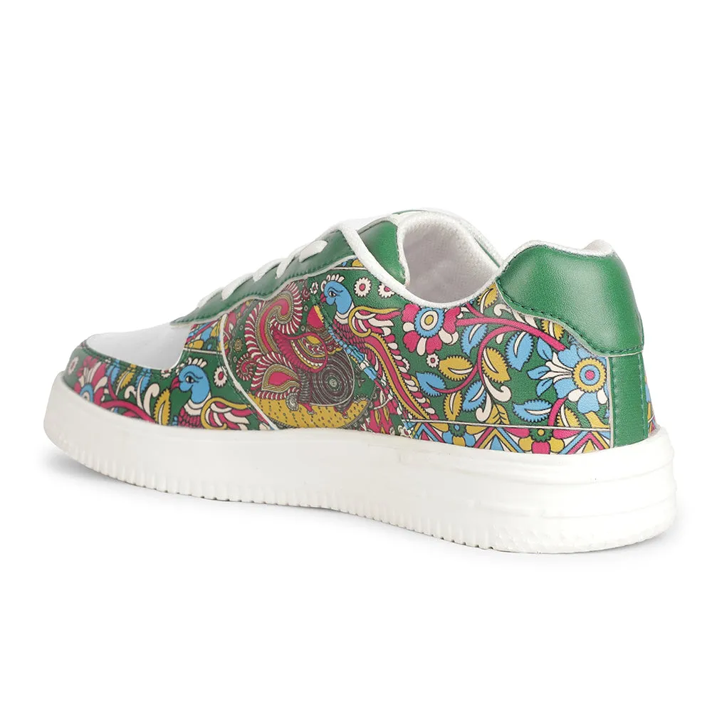 Baskets décontractées Liberty Leap7x Lacing White Kalamkari imprimées pour hommes MJH-M01