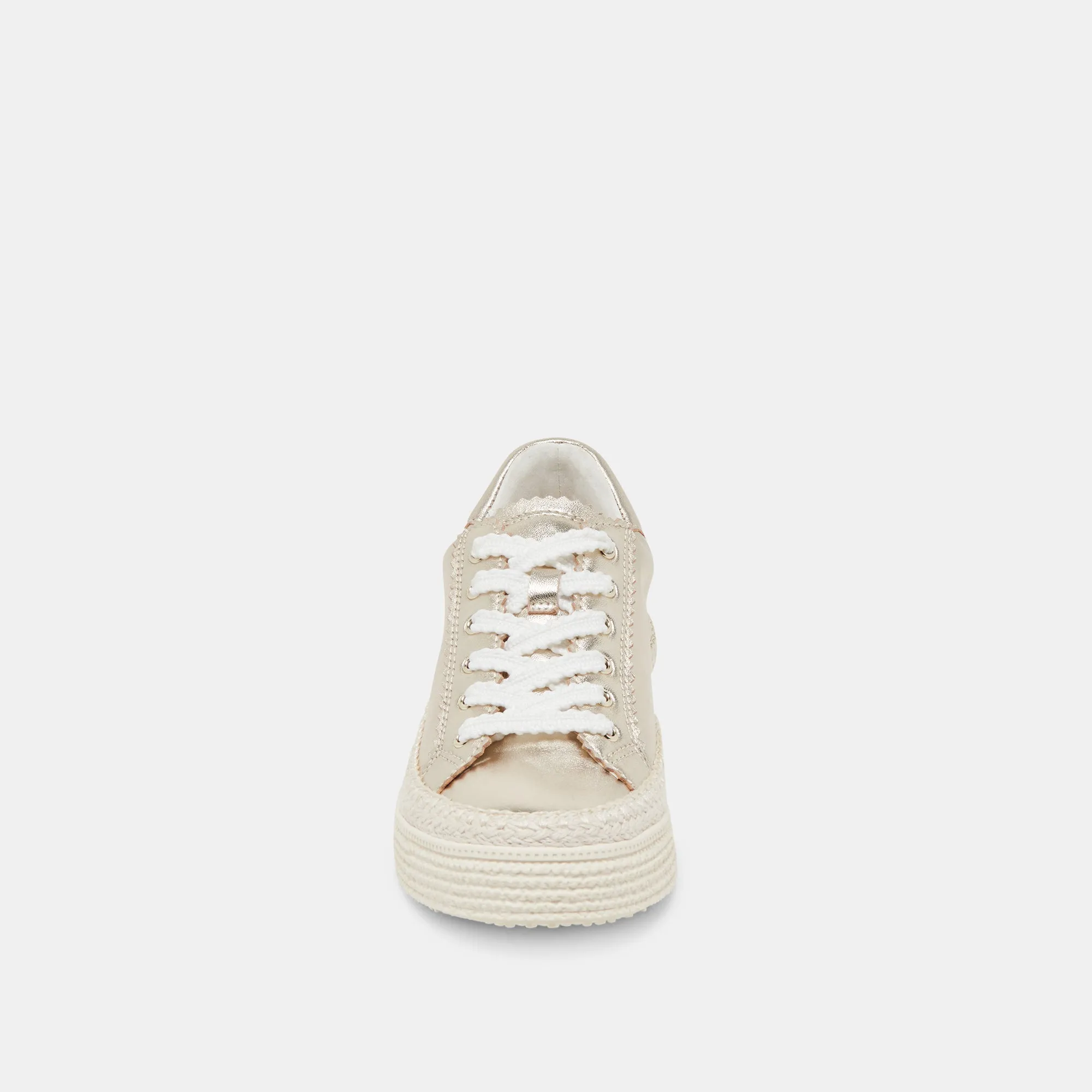 LENNIX SNEAKERS CUIR MÉTALLISÉ OR CLAIR
