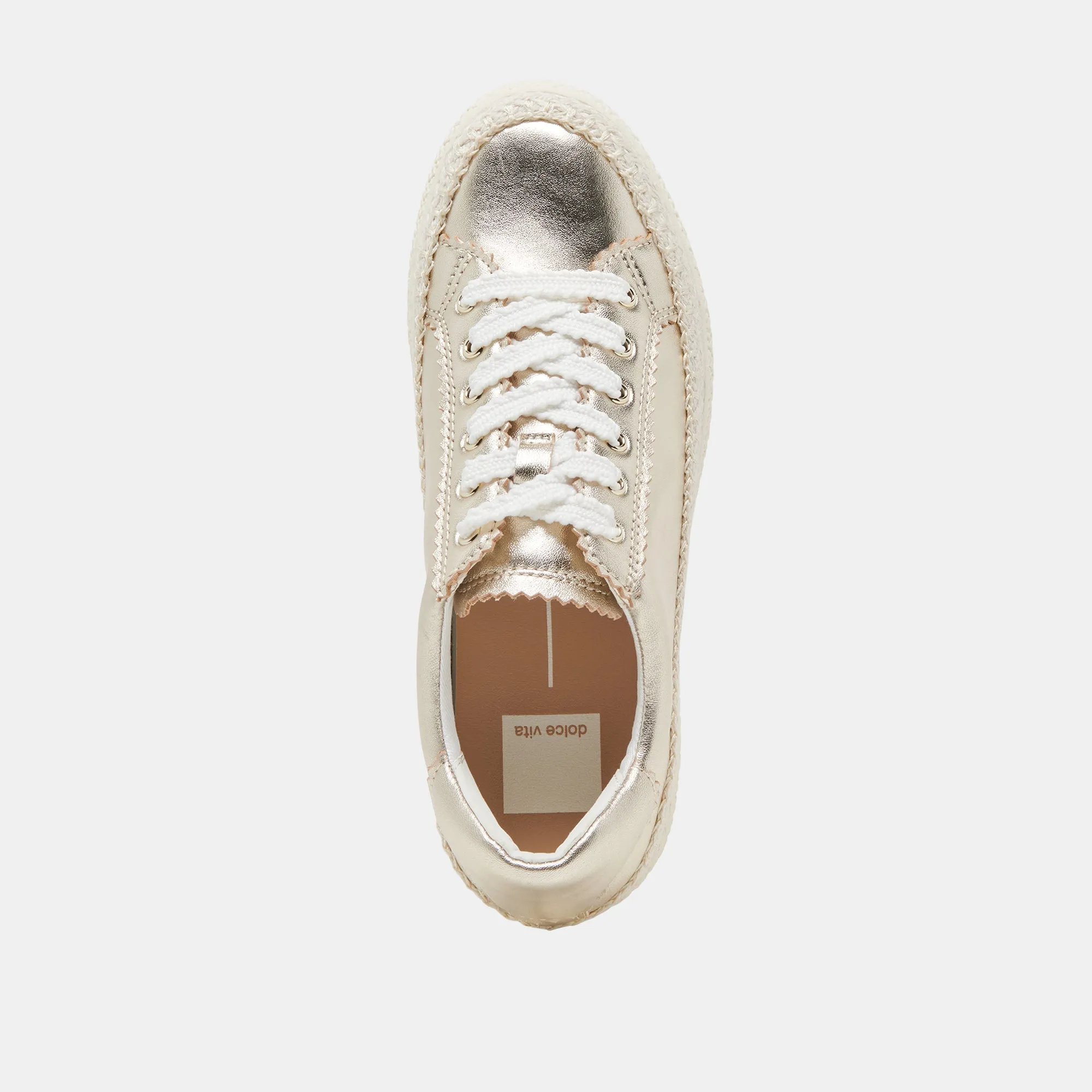 LENNIX SNEAKERS CUIR MÉTALLISÉ OR CLAIR