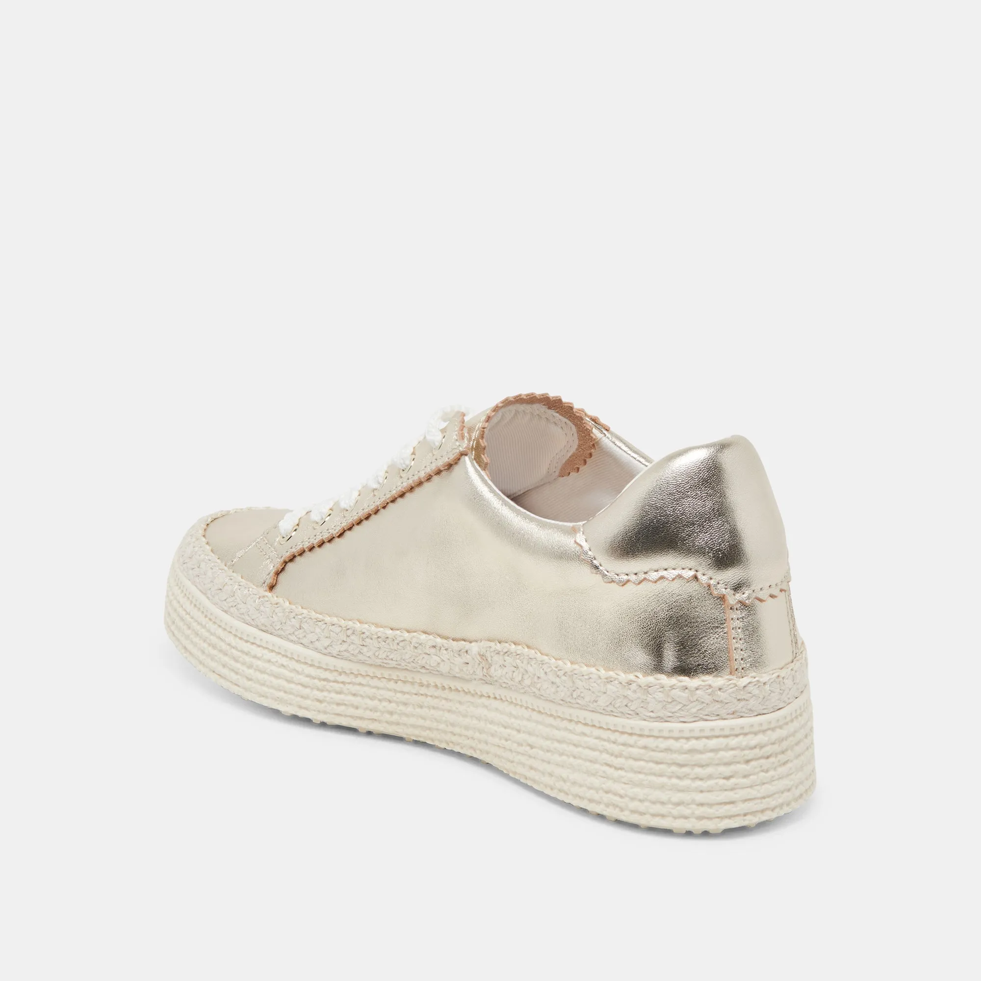 LENNIX SNEAKERS CUIR MÉTALLISÉ OR CLAIR