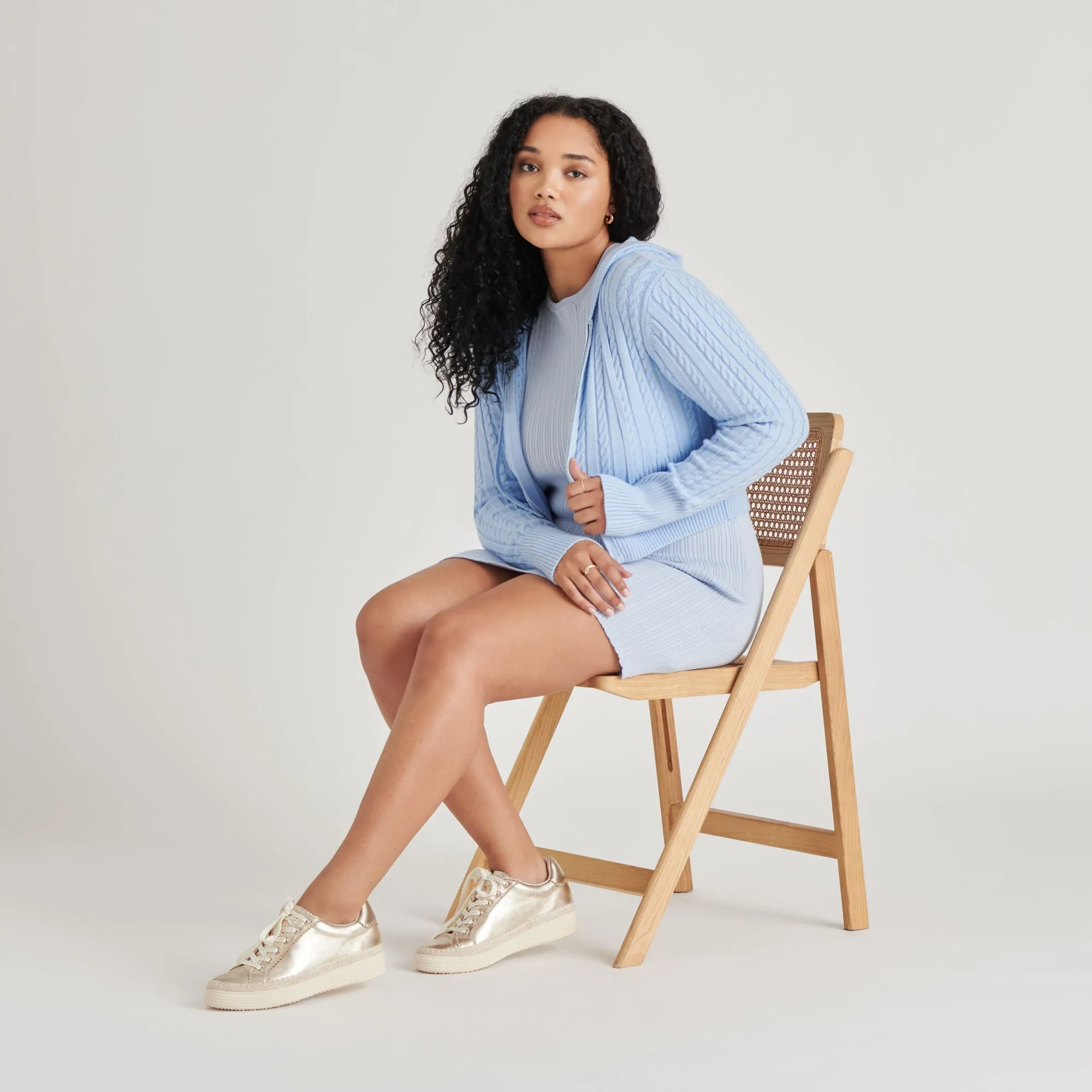 LENNIX SNEAKERS CUIR MÉTALLISÉ OR CLAIR