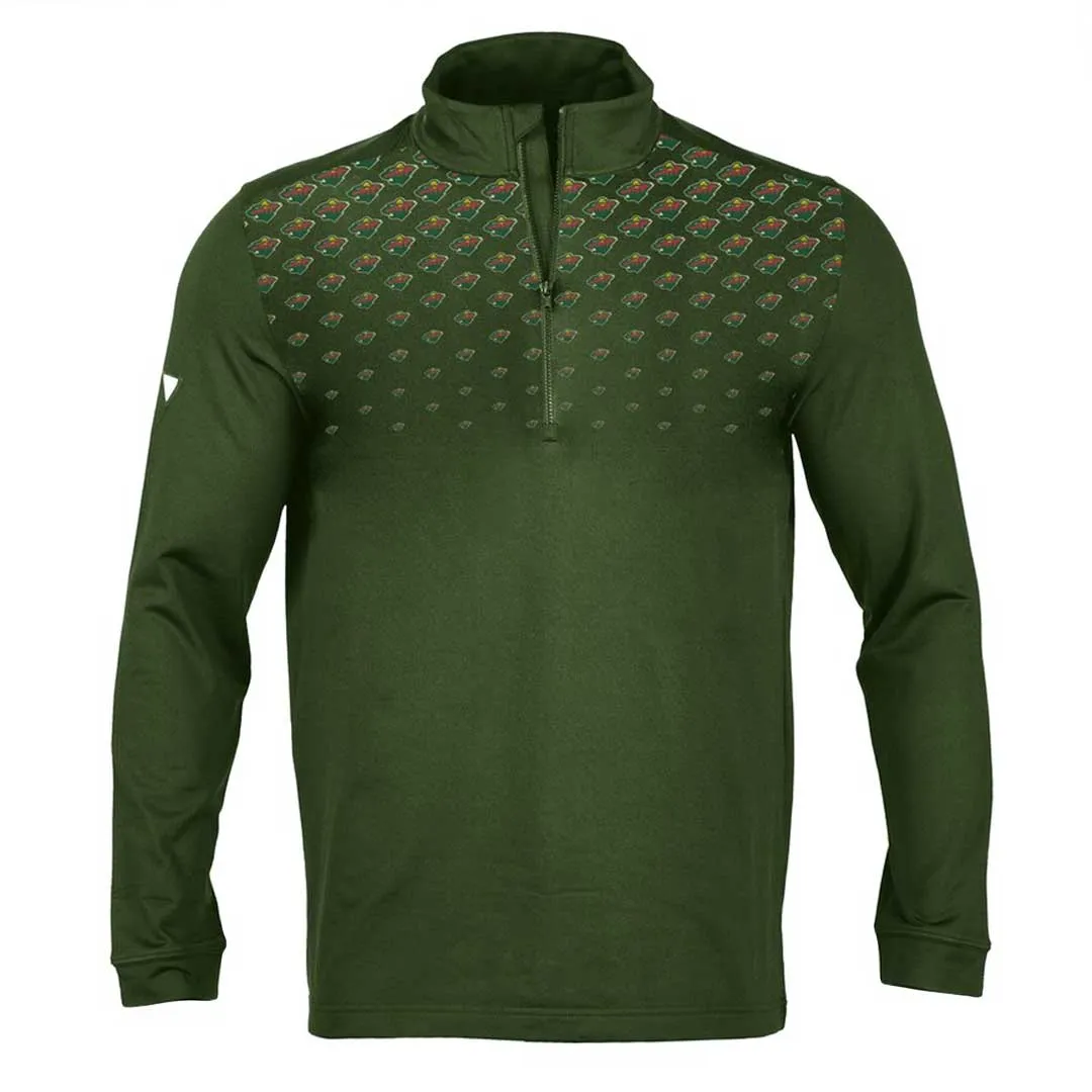 Levelwear - Pull à mi-couche avec zip quart pour hommes Minnesota Wild PGA (JT60L 014 MIN)