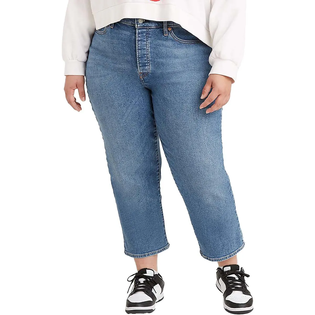Levi Strauss & Co. Jeans Femme Plus Taille Haute Coupe Wedgie Légèrement Délavés Coupe Droite