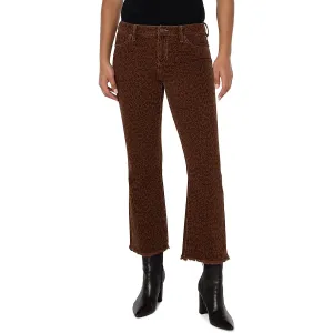 Liverpool Womens Cropped Animal Print Flared Jeans