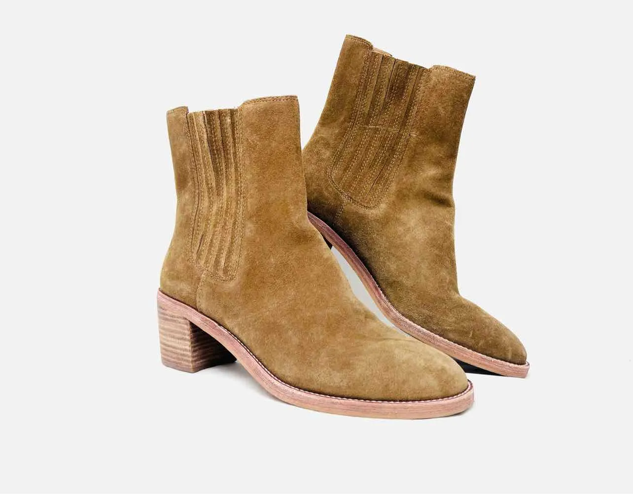 Bottes en daim extensible Madewell taille 10 couleur olive