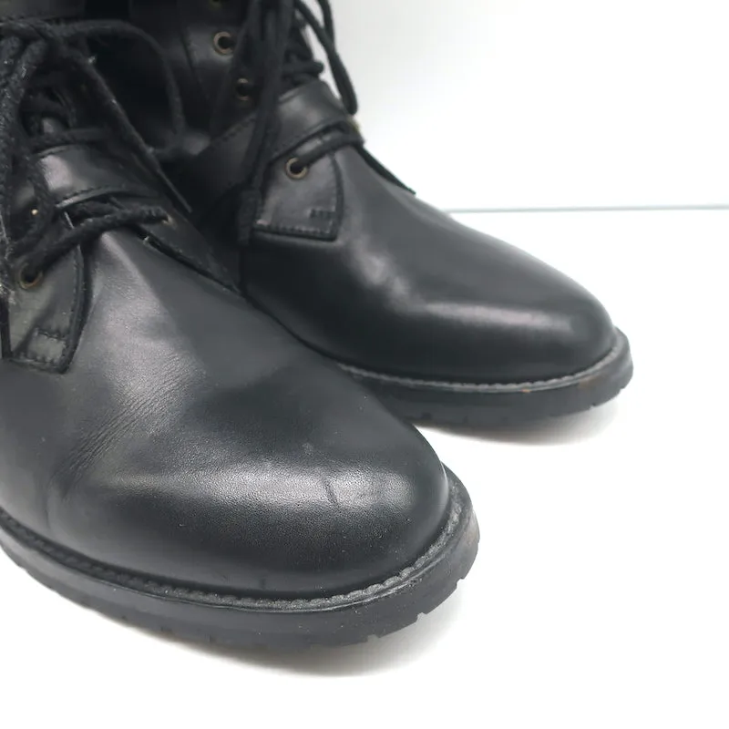 Bottes d'équitation à boucle Manolo Blahnik en cuir noir taille 38.5