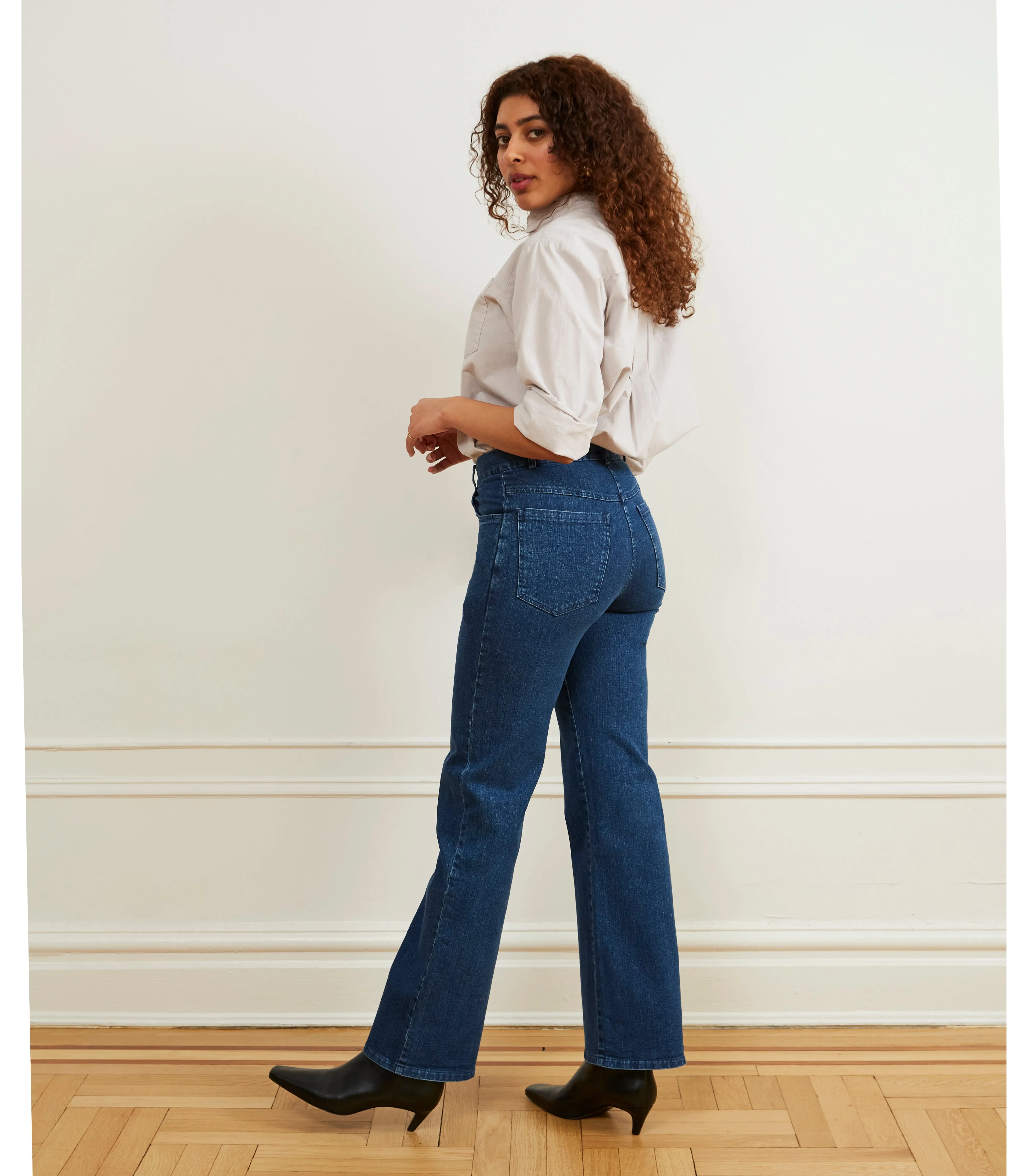 Marie Flare Leg Jeans - Bleu Indigo Foncé
