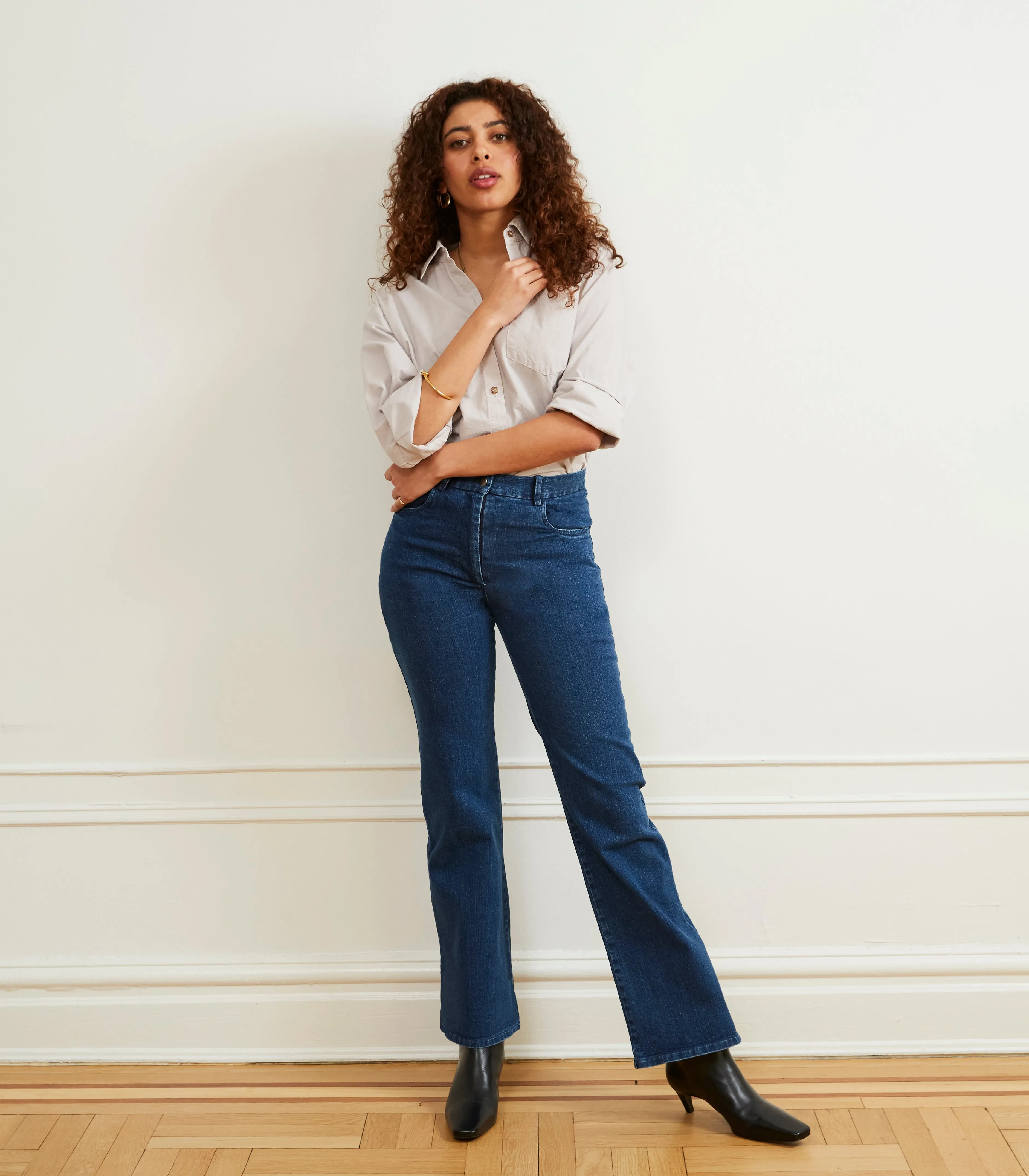 Marie Flare Leg Jeans - Bleu Indigo Foncé