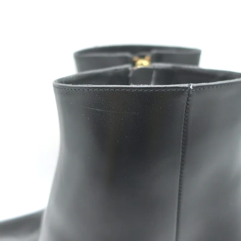Bottes chelsea Marni à talon découpé en cuir noir taille 38