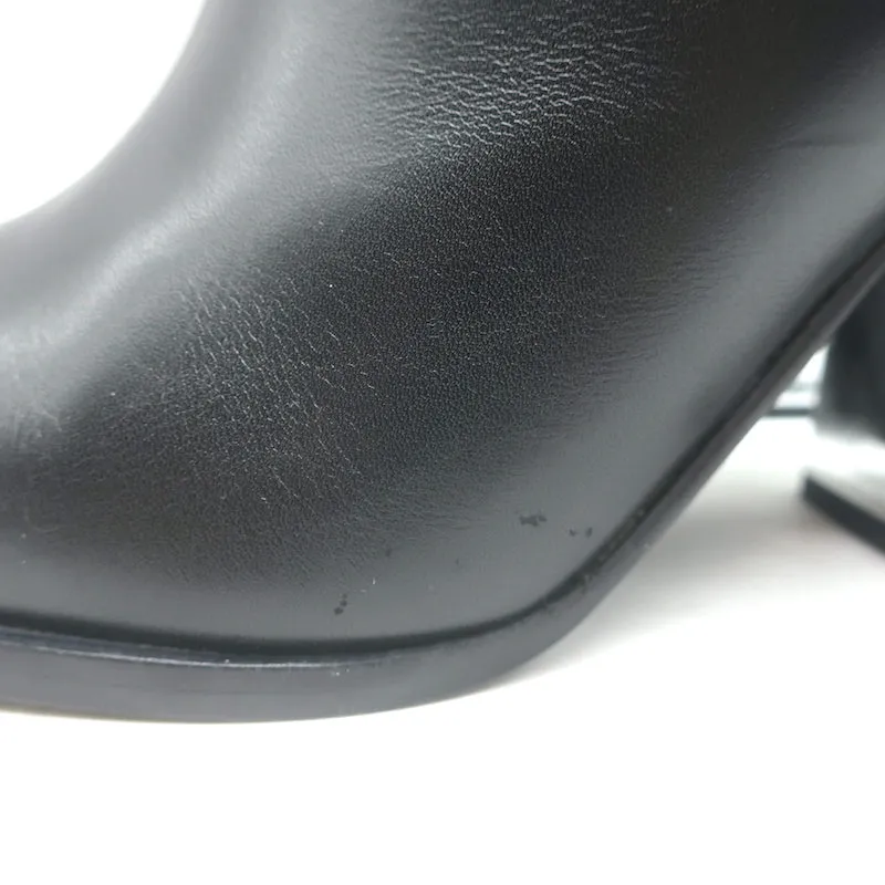 Bottes chelsea Marni à talon découpé en cuir noir taille 38