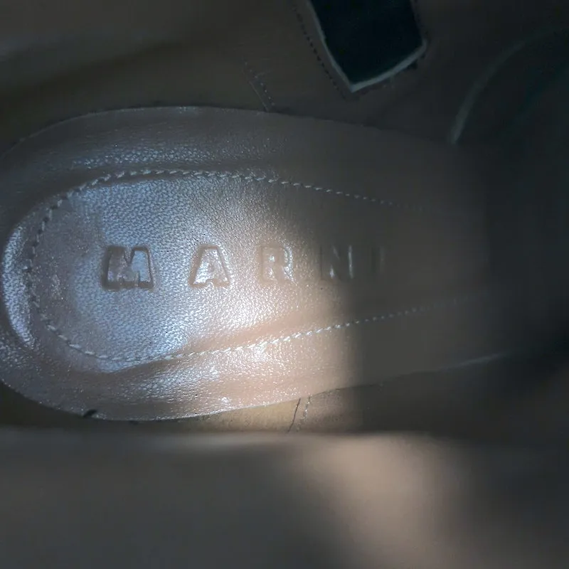 Bottes chelsea Marni à talon découpé en cuir noir taille 38