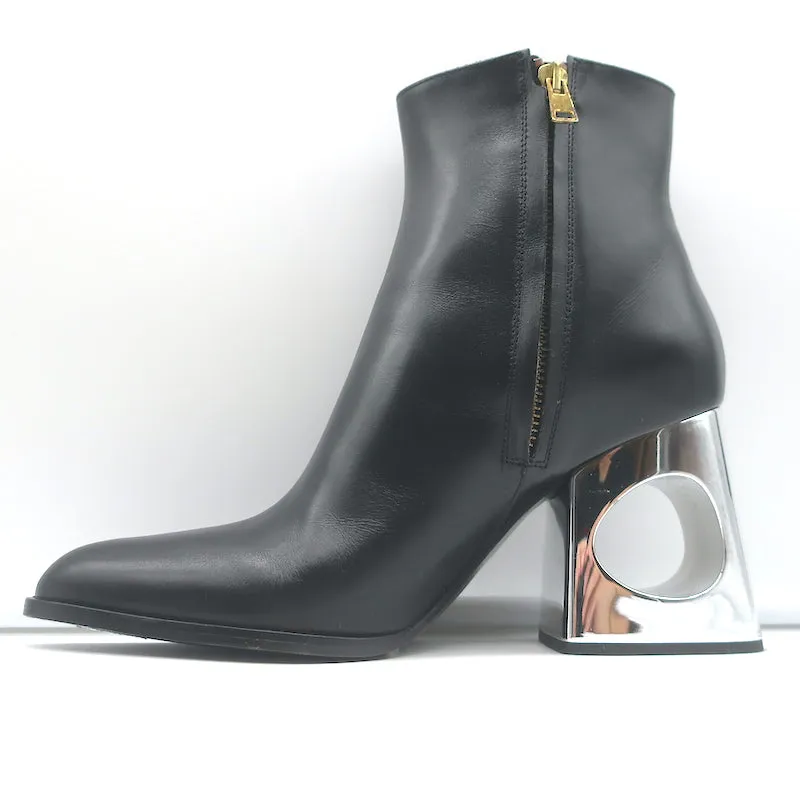 Bottes chelsea Marni à talon découpé en cuir noir taille 38