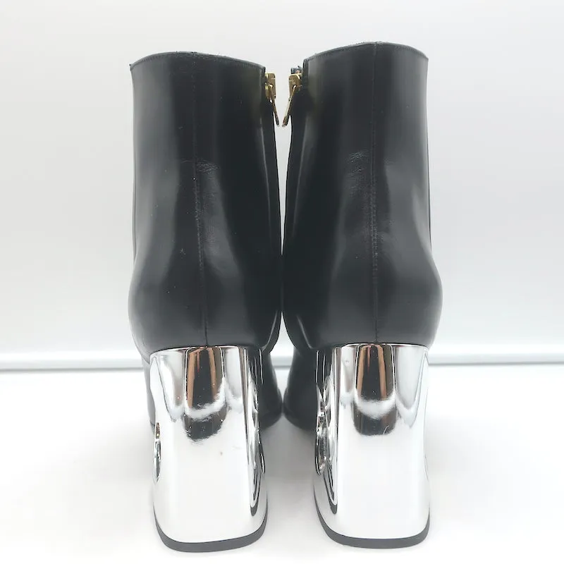 Bottes chelsea Marni à talon découpé en cuir noir taille 38
