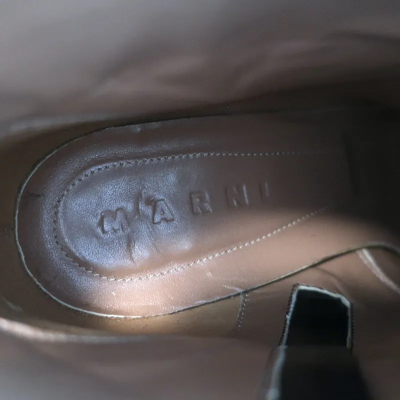 Bottes chelsea Marni à talon découpé en cuir noir taille 41