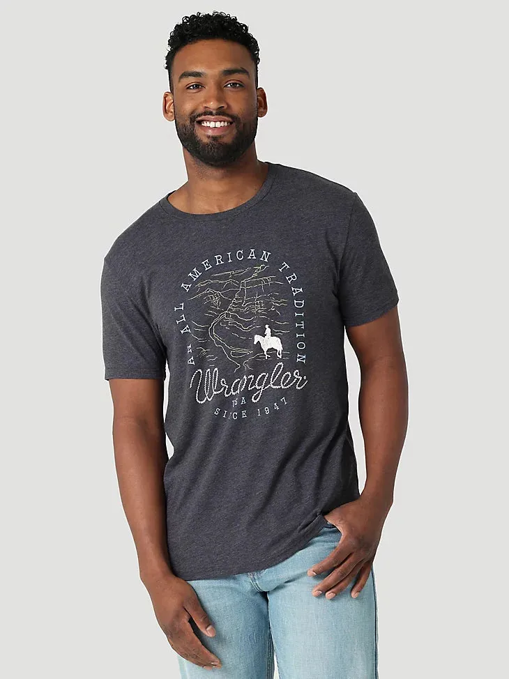 T-shirt Wrangler All American Tradition pour homme en charbon chiné - Vêtements Wrangler