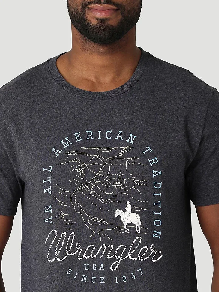 T-shirt Wrangler All American Tradition pour homme en charbon chiné - Vêtements Wrangler