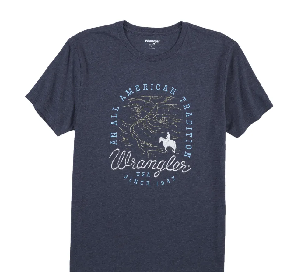 T-shirt Wrangler All American Tradition pour homme en charbon chiné - Vêtements Wrangler