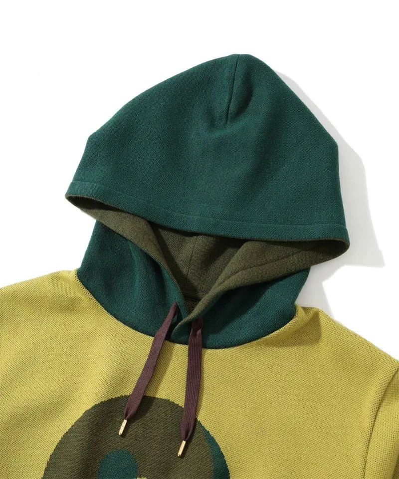 Pull à capuche homme tricoté JAUNE