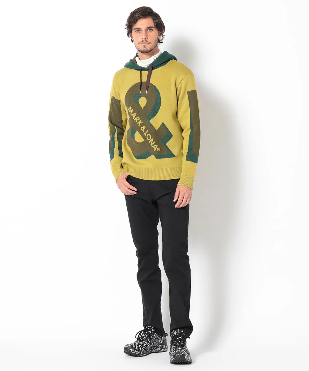 Pull à capuche homme tricoté JAUNE