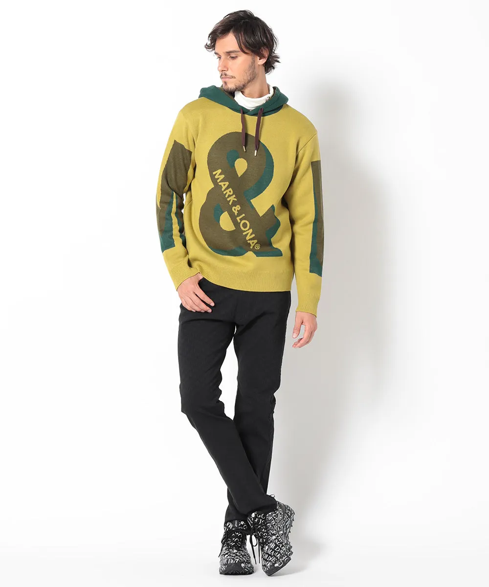 Pull à capuche homme tricoté JAUNE