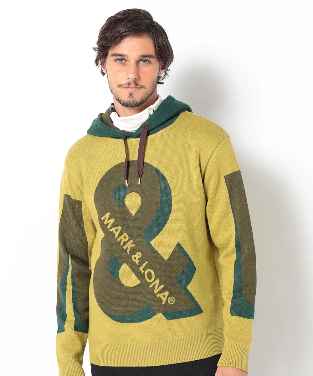 Pull à capuche homme tricoté JAUNE