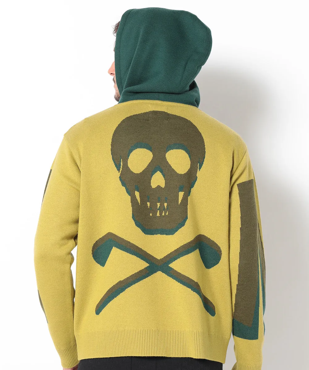 Pull à capuche homme tricoté JAUNE